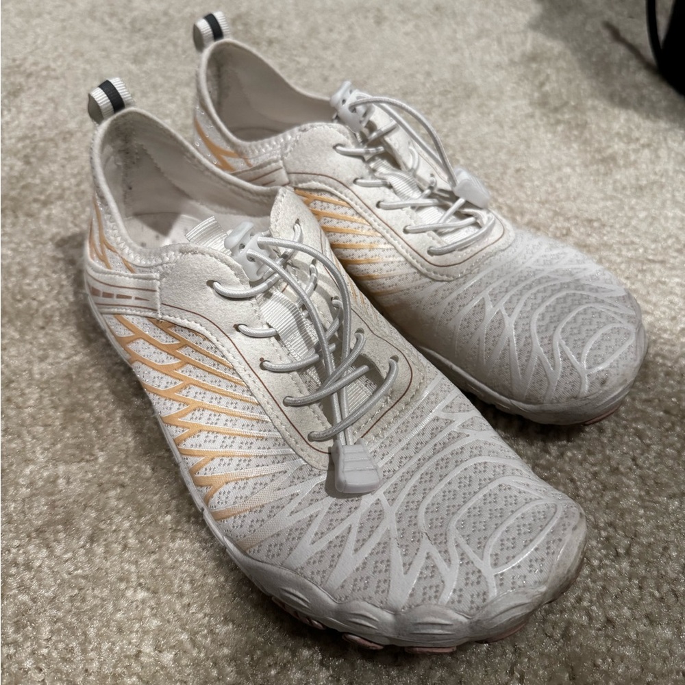 Stylish White and Tan Women's Shoes